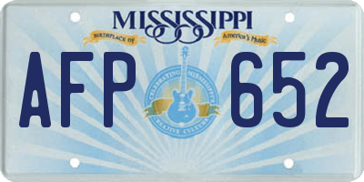 MS license plate AFP652