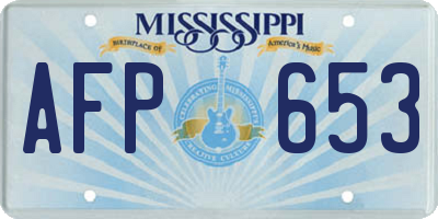 MS license plate AFP653