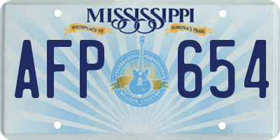 MS license plate AFP654