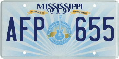 MS license plate AFP655