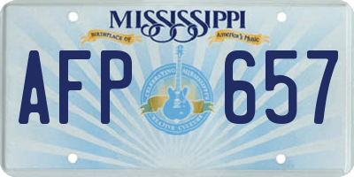 MS license plate AFP657
