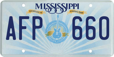 MS license plate AFP660