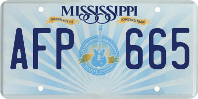 MS license plate AFP665