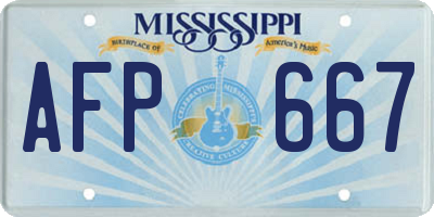 MS license plate AFP667