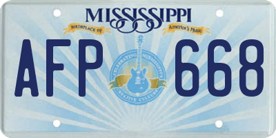 MS license plate AFP668