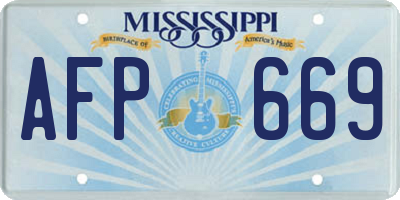 MS license plate AFP669