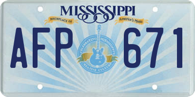 MS license plate AFP671
