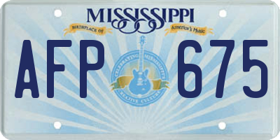 MS license plate AFP675