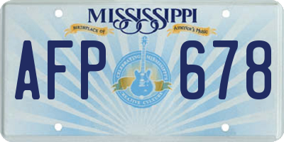 MS license plate AFP678