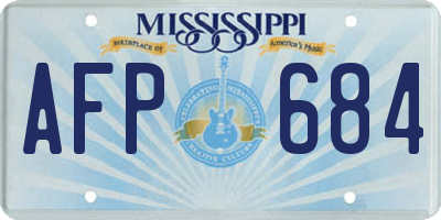 MS license plate AFP684