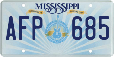 MS license plate AFP685