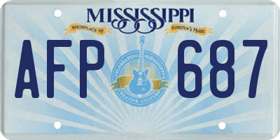 MS license plate AFP687