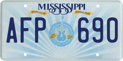 MS license plate AFP690