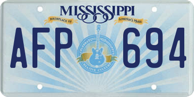 MS license plate AFP694