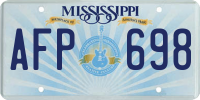 MS license plate AFP698
