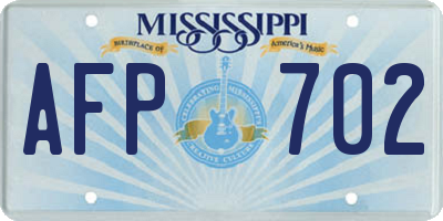MS license plate AFP702