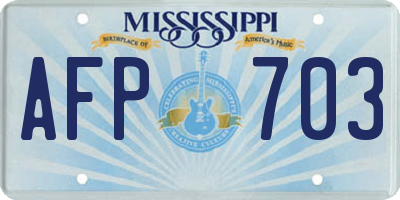 MS license plate AFP703