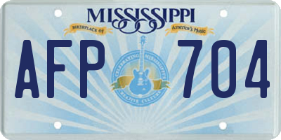 MS license plate AFP704