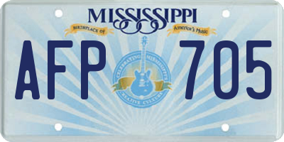 MS license plate AFP705