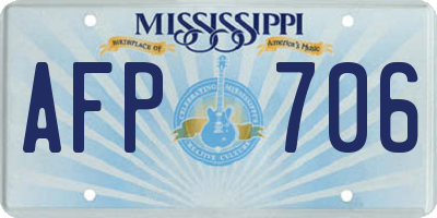 MS license plate AFP706