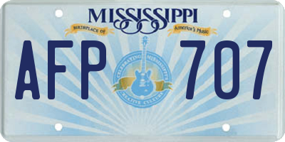 MS license plate AFP707
