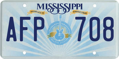 MS license plate AFP708