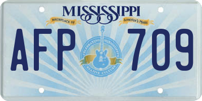 MS license plate AFP709