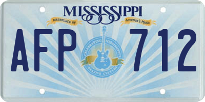 MS license plate AFP712