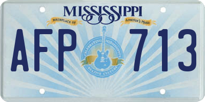MS license plate AFP713