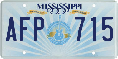 MS license plate AFP715
