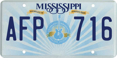 MS license plate AFP716