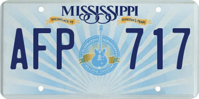 MS license plate AFP717