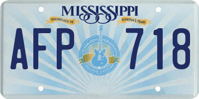 MS license plate AFP718