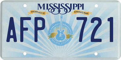 MS license plate AFP721
