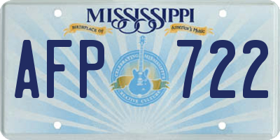MS license plate AFP722