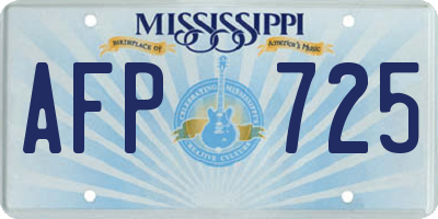 MS license plate AFP725