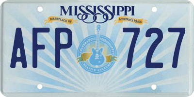 MS license plate AFP727
