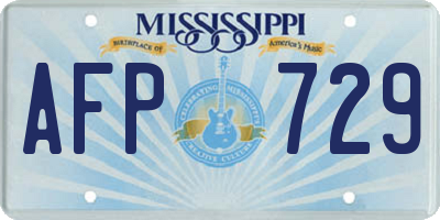 MS license plate AFP729