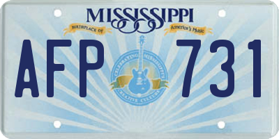 MS license plate AFP731