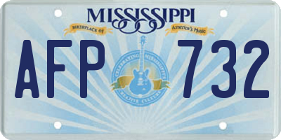 MS license plate AFP732