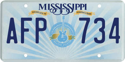 MS license plate AFP734
