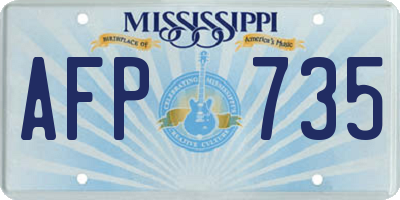 MS license plate AFP735