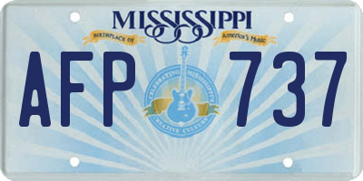 MS license plate AFP737