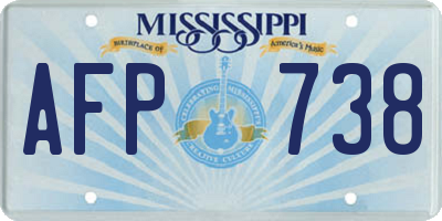 MS license plate AFP738