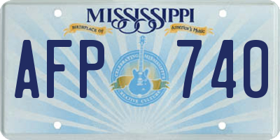 MS license plate AFP740