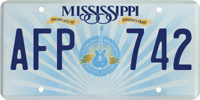 MS license plate AFP742