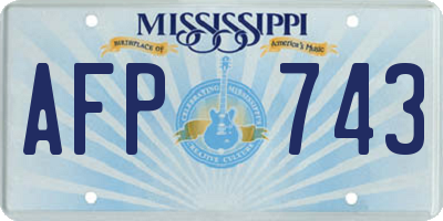 MS license plate AFP743