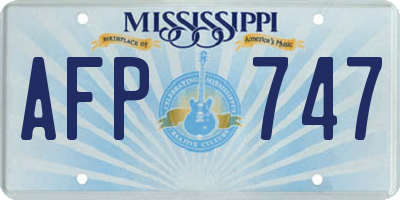 MS license plate AFP747
