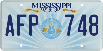 MS license plate AFP748