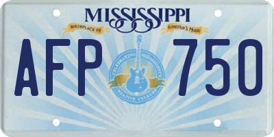 MS license plate AFP750